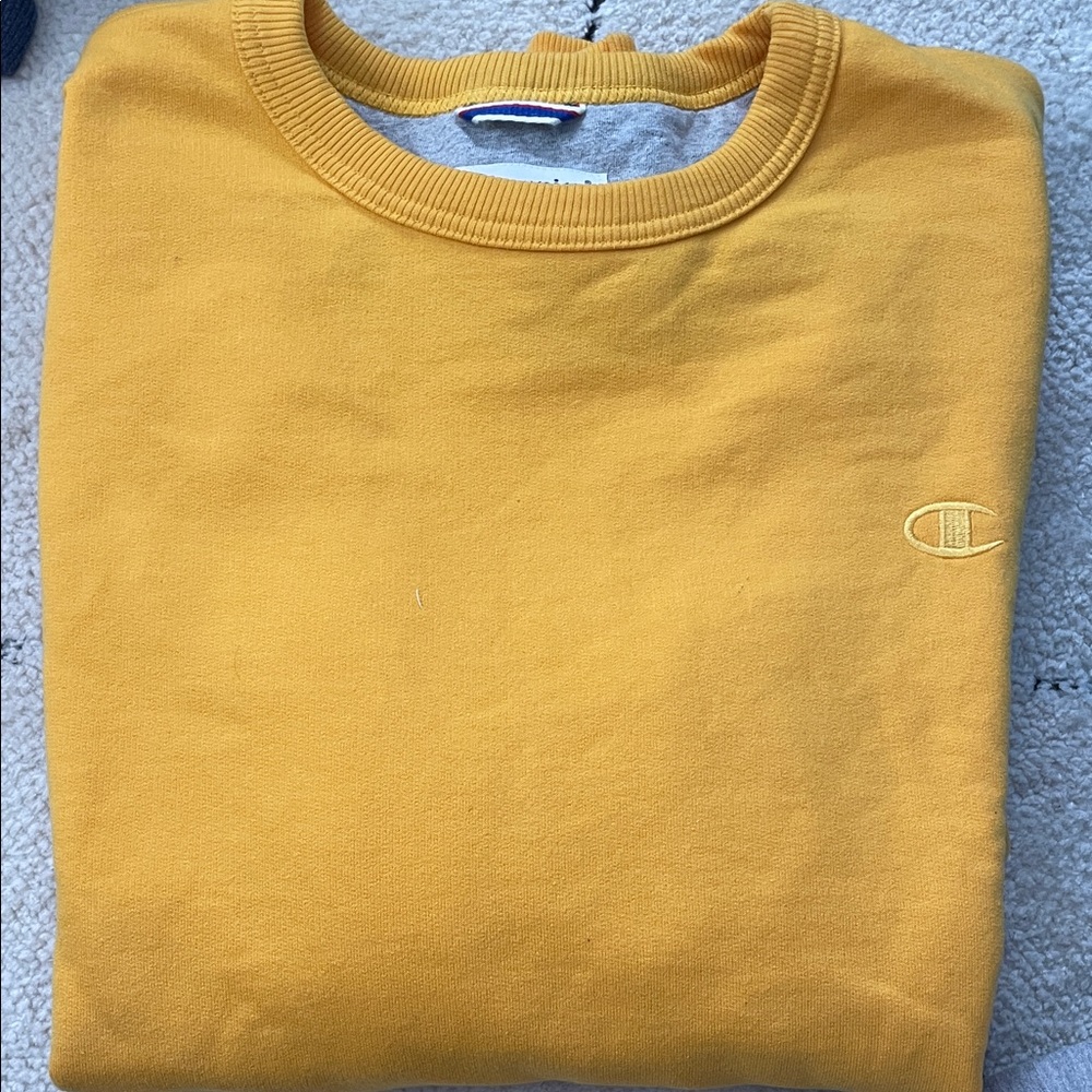Champion Men's Mustard Crewneck Sweater